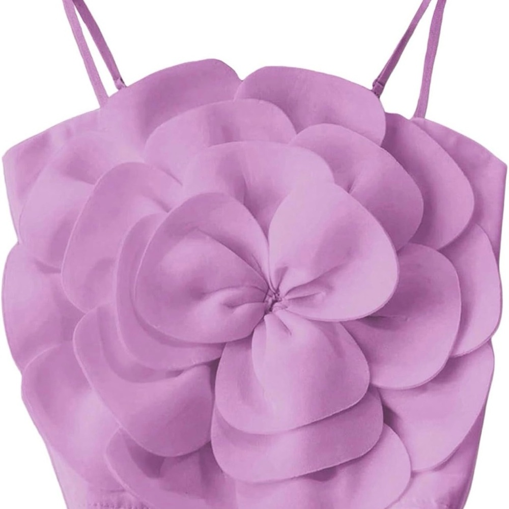 Purple Floral Strap Top